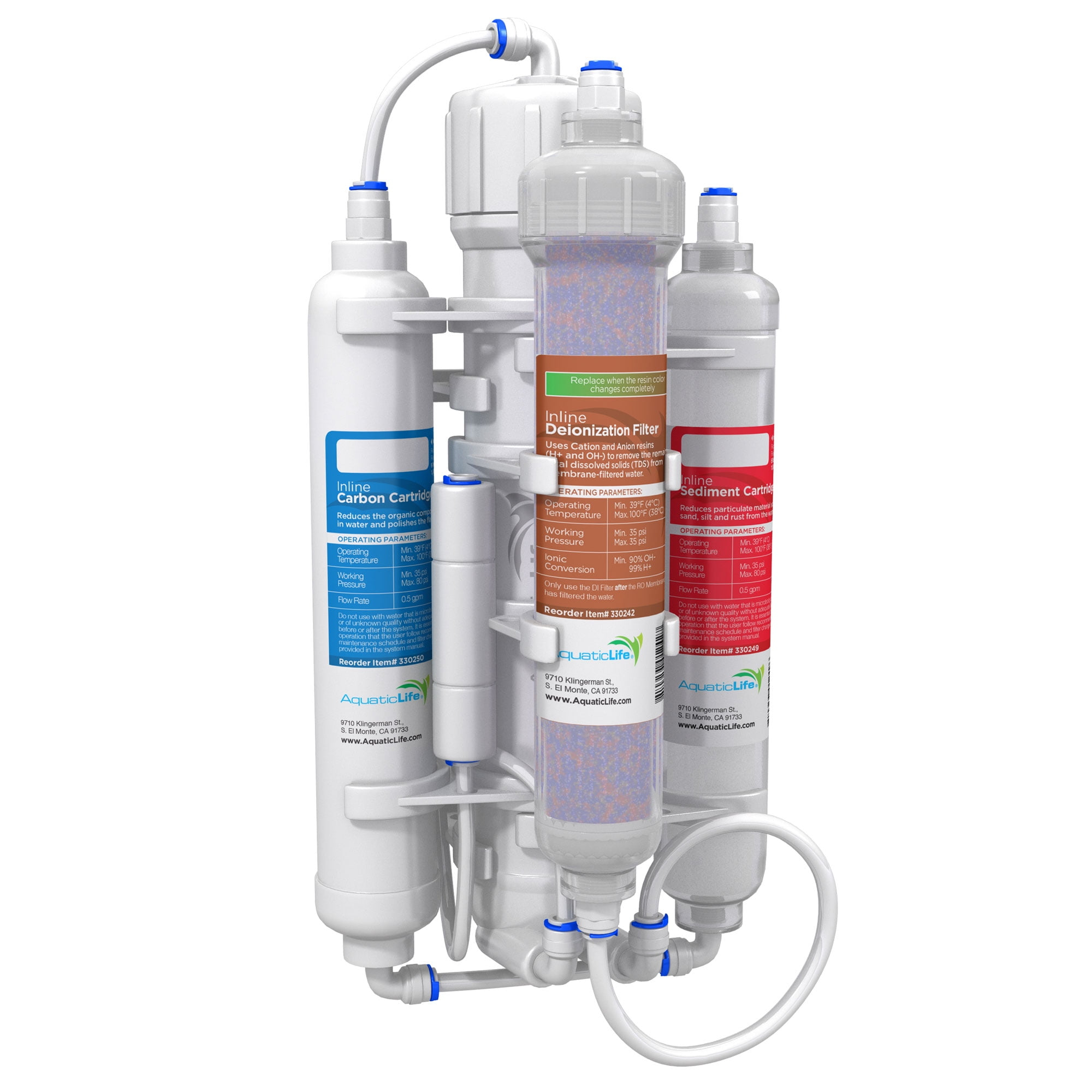 Aquatic Life 4 Stage Reverse Osmosis Deionization RO/DI Aquarium Reef Water Filtration System 50 GPD RO Buddie