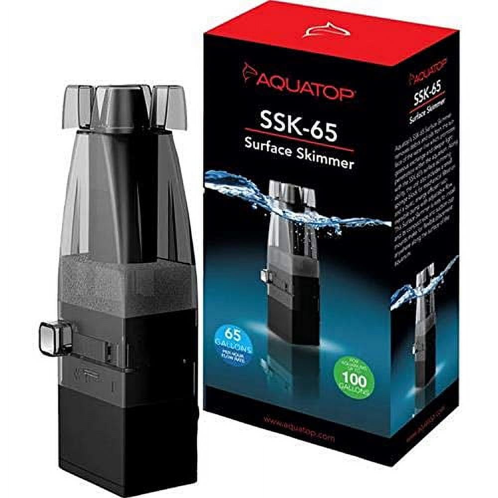 Aquatop Aquarium Surface Skimmer, 65 gallons per hour for Fish Tanks up to 100 gallons, SSK-65