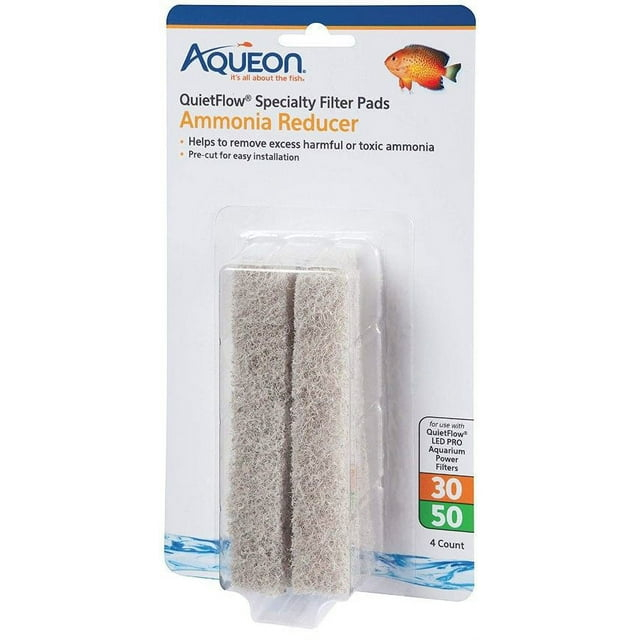 Aqueon Replacement Specialty Filter Pads Ammonia Reducer 30/50, 4 Pack