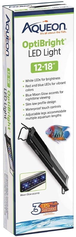 Aqueon OptiBright LED Aquarium Light Fixture [Aquarium LED Light Fixtures, Wholesale Aquarium Clearance, Aquarium Supplies] 12-18" long