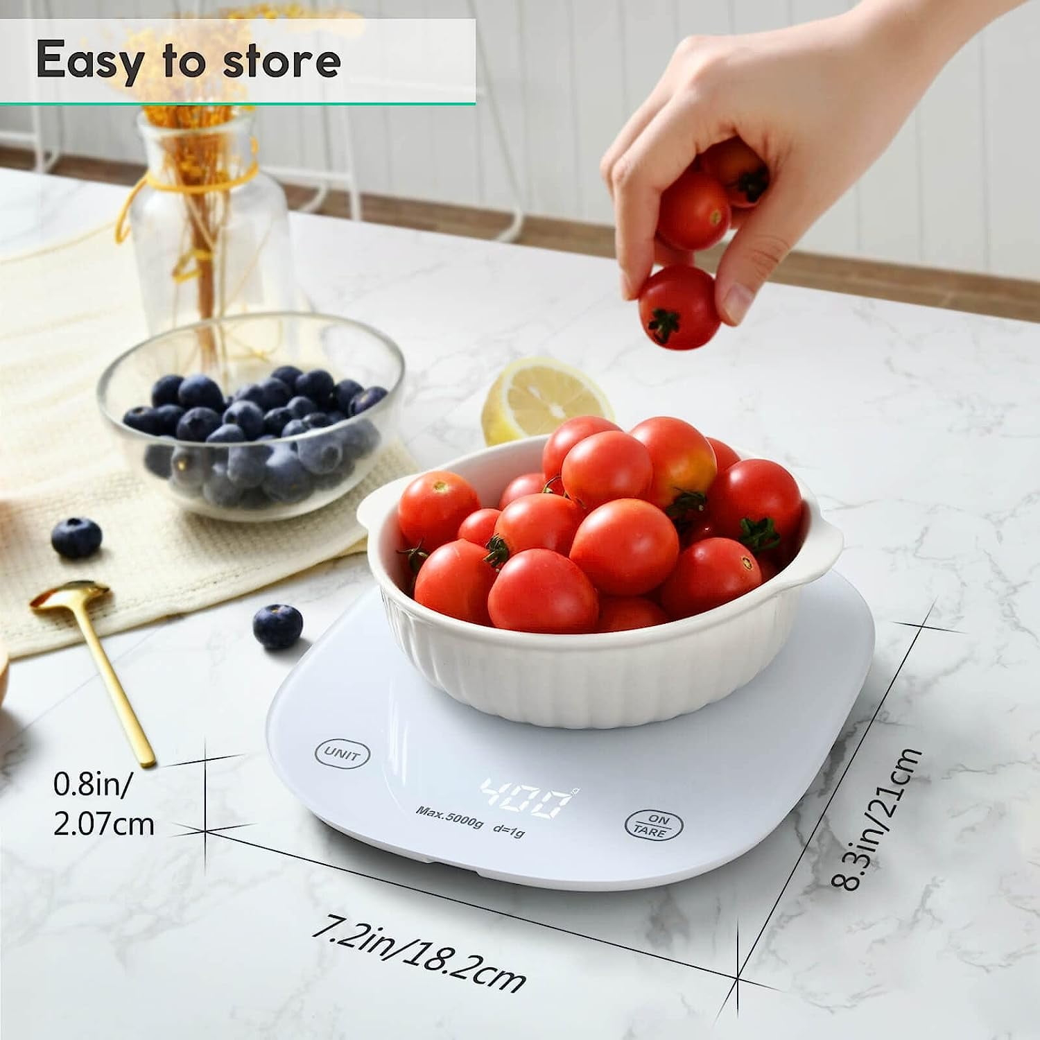 Arboleaf Smart Food Scale Digital Kitchen Rechargeable with App Calorie Counter