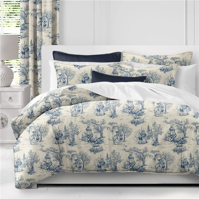 Maison Toile Duvet Cover & 1 Pillow Sham Set, Blue - Twin Size - 2 Piece