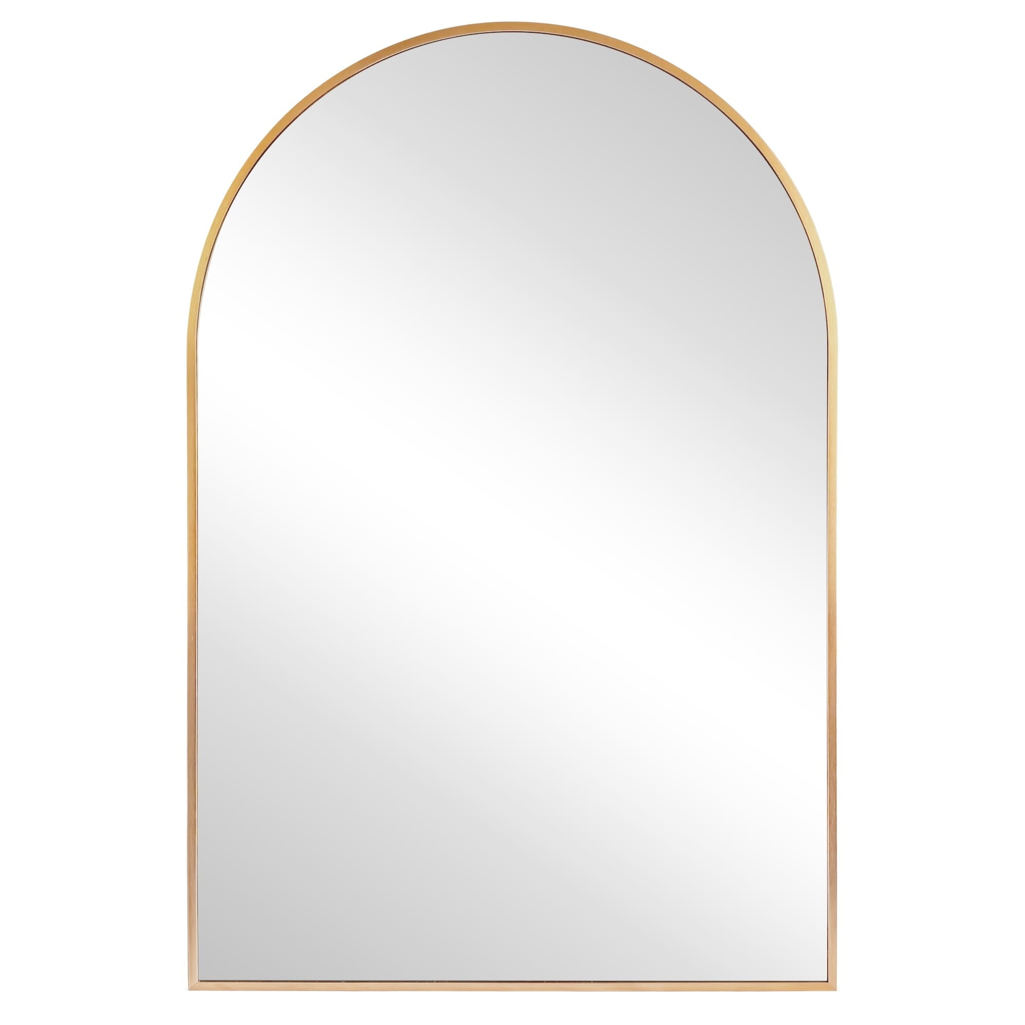 Arched Aluminum Alloy Framed Decorative Wall Mirror 20x30 - Gold