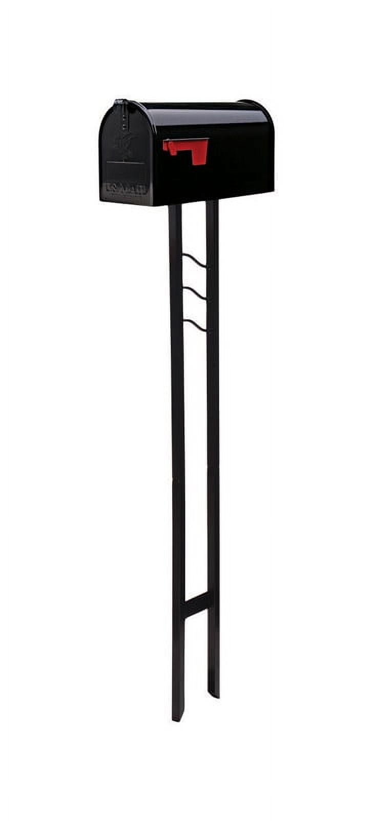 Mailbox-To-Go Classic Galvanized Steel Post Mount Mailbox, Black