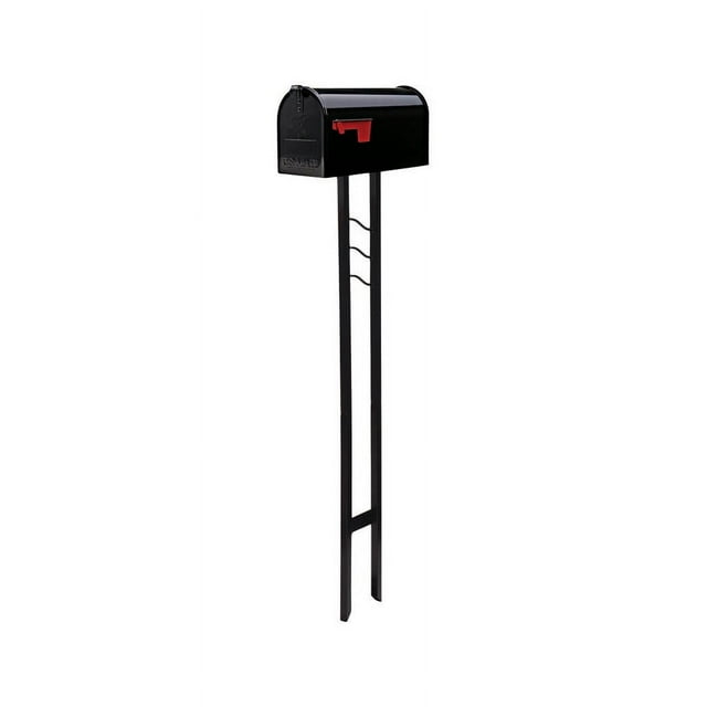 Mailbox-To-Go Classic Galvanized Steel Post Mount Mailbox, Black