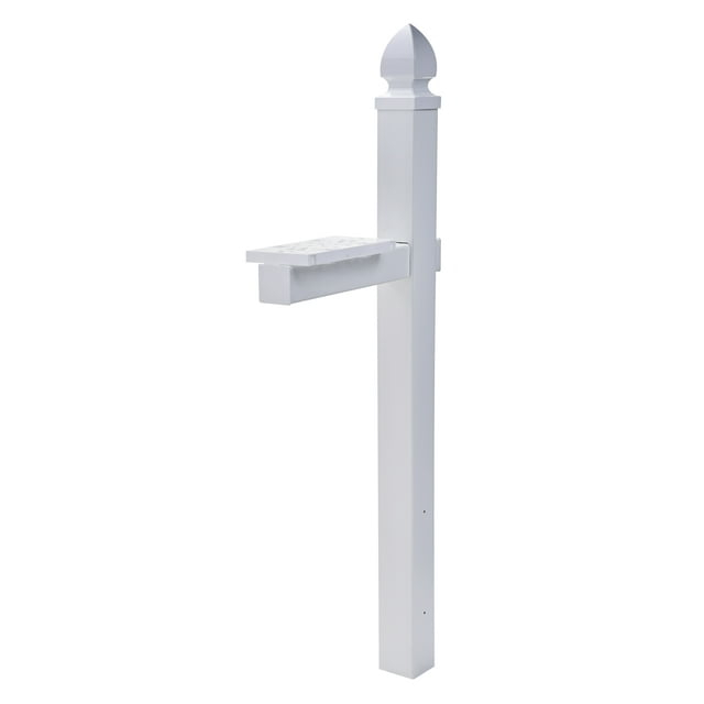 Gibraltar Mailboxes Whitley 57 in. White PVC Mailbox Post
