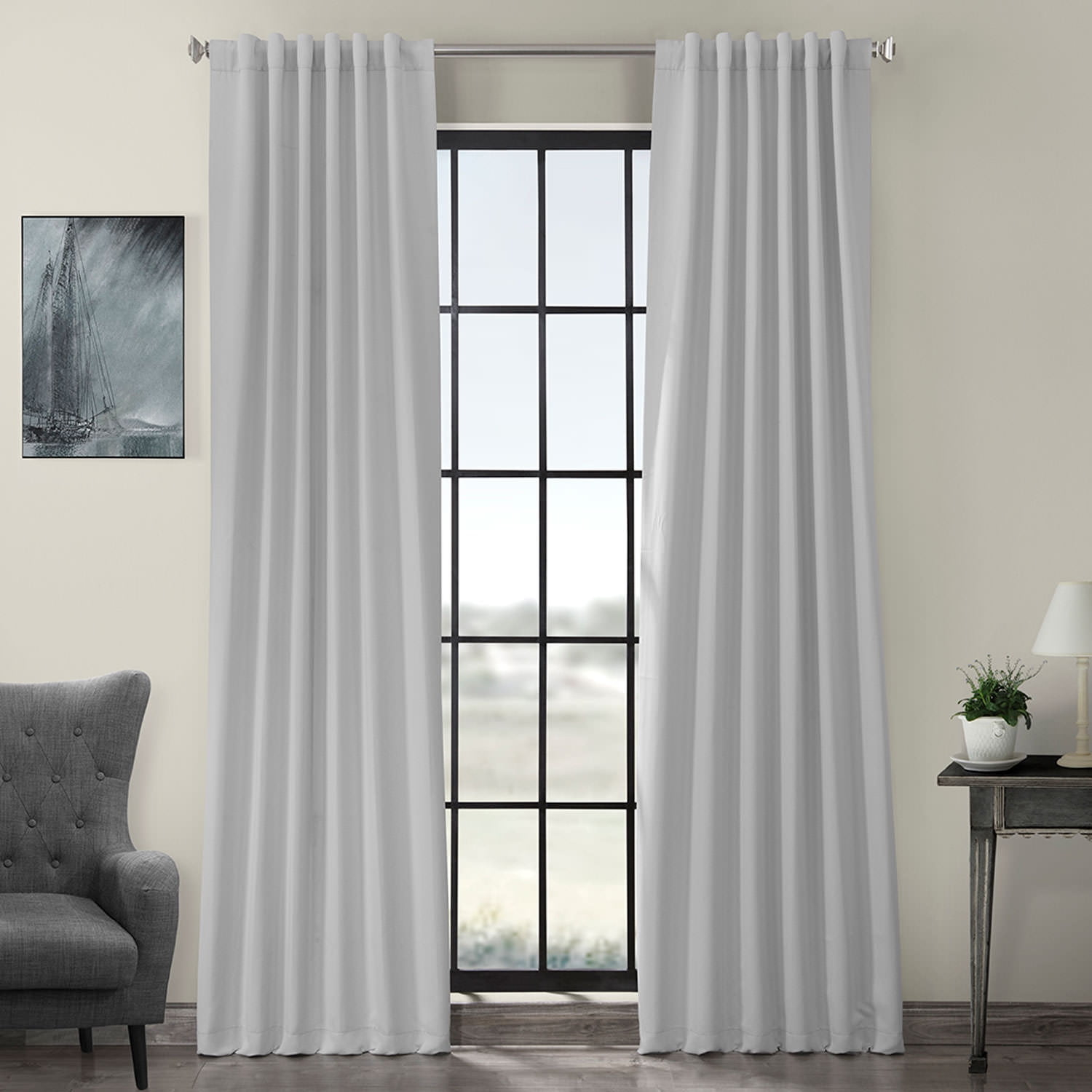 Half Price Drapes Arctic Grey Room Darkening Curtains for Bedroom (1 Panel), 50W X 108L