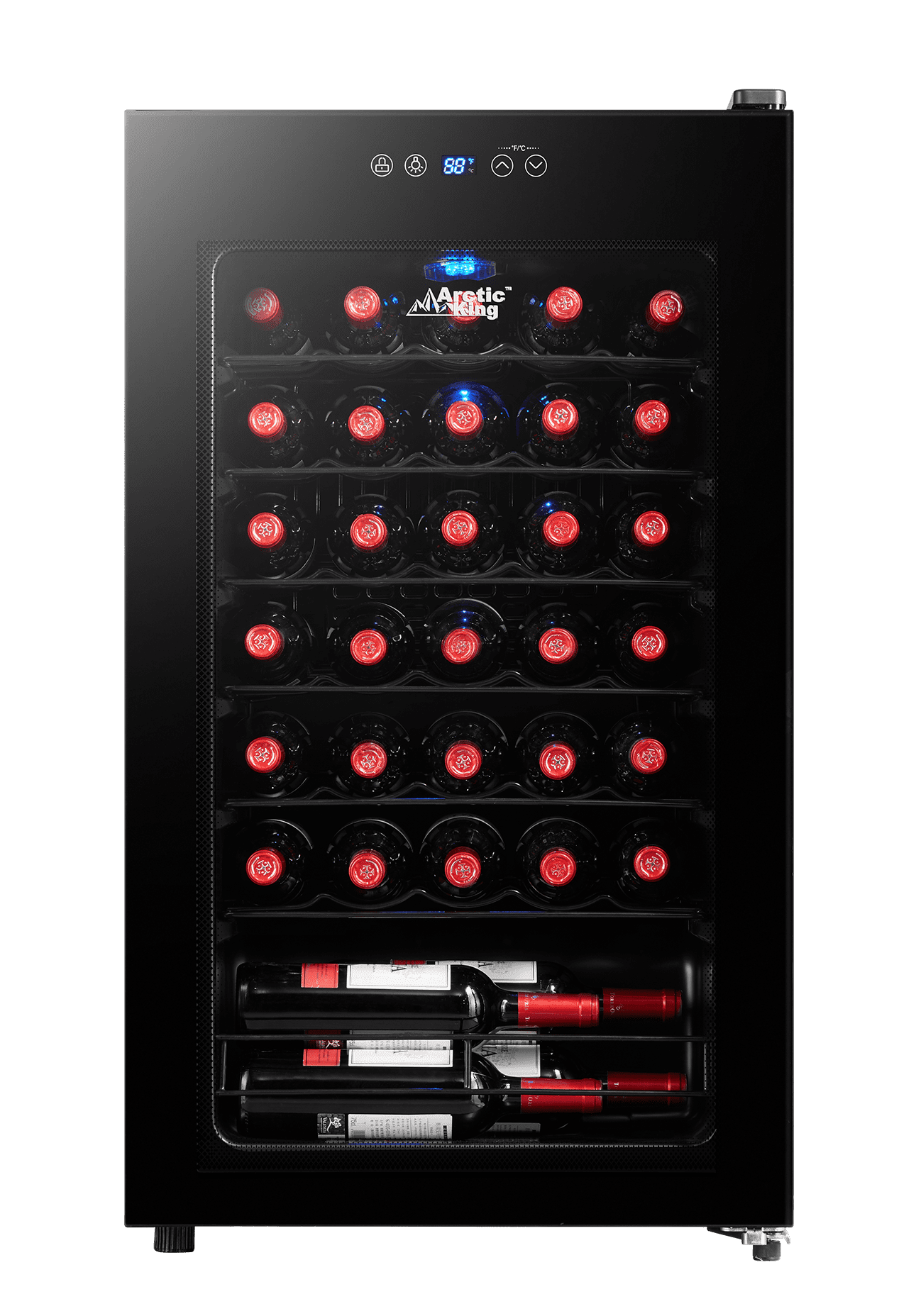 Arctic King Premium 34-Bottle Standard Wine Cooler, Glass Door, AWCA034ADB