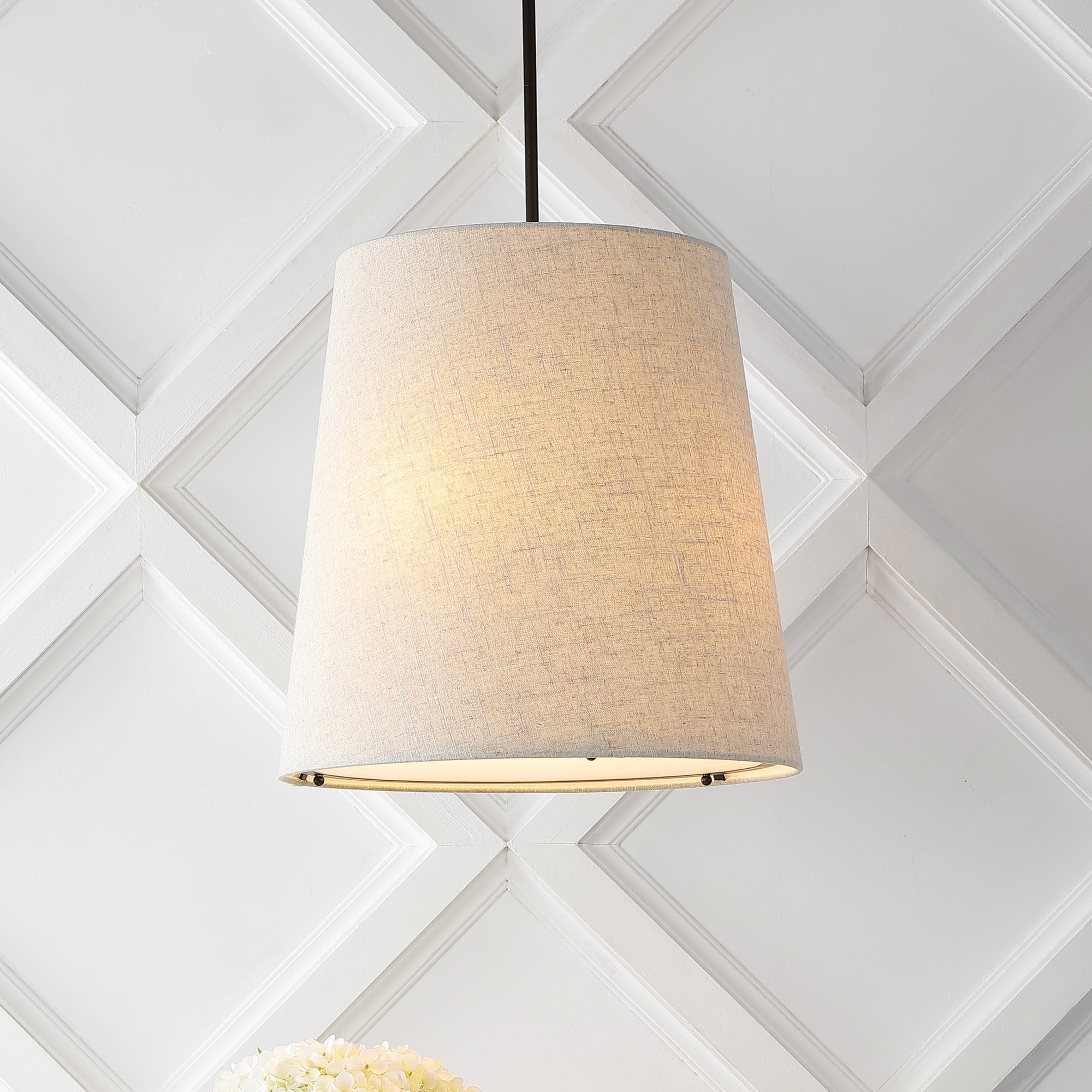 Arden 18" 1-Light Farmhouse Bohemian Iron LED Pendant, Oil Rubbed Bronze/Beige