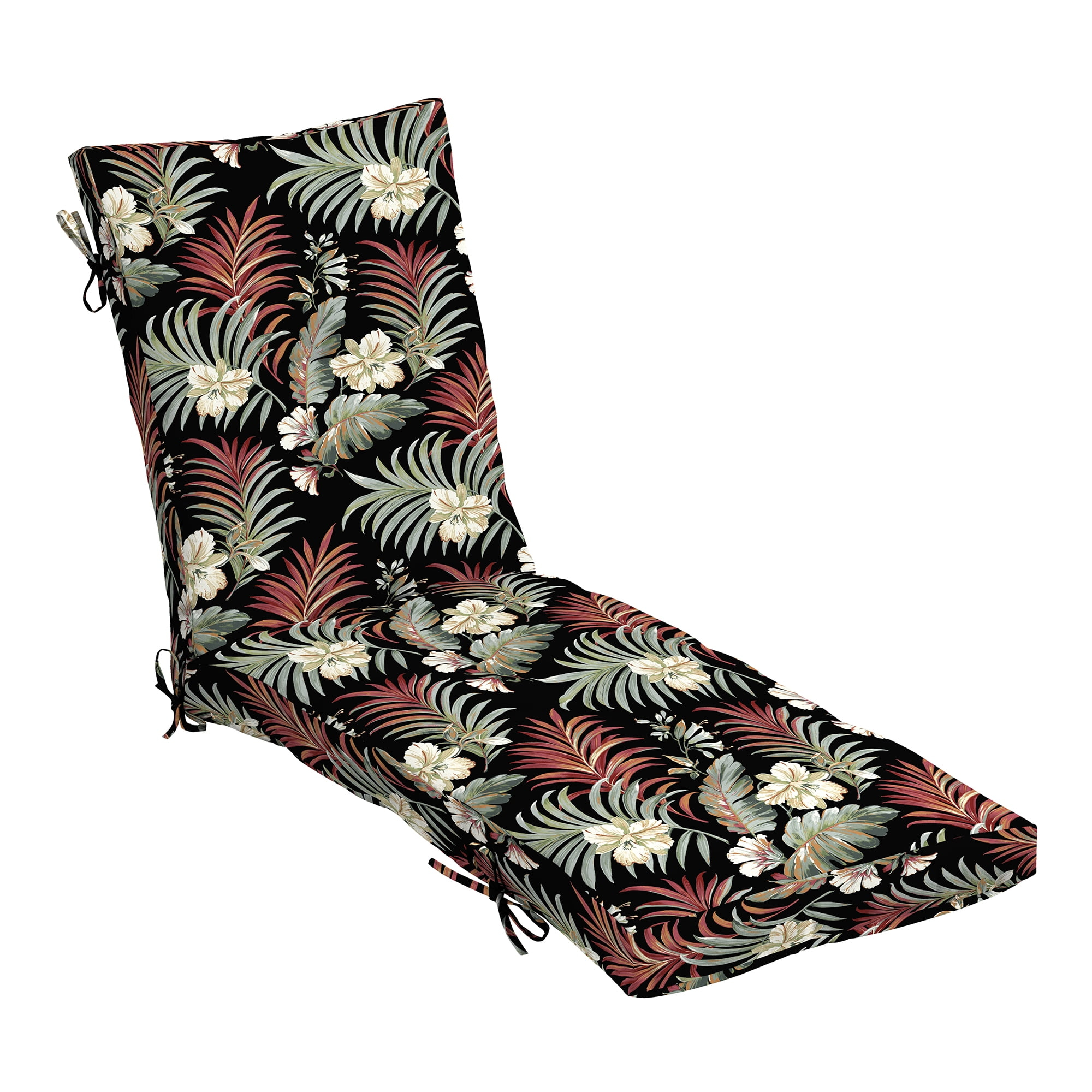ARDEN Outdoor Plush Modern Tufted Chaise Cushion, 76 x 22, Water Repellent, Fade Resistant, Tufted Cushion for Chaise Lounger 76 x 22, Simone Black Tropical