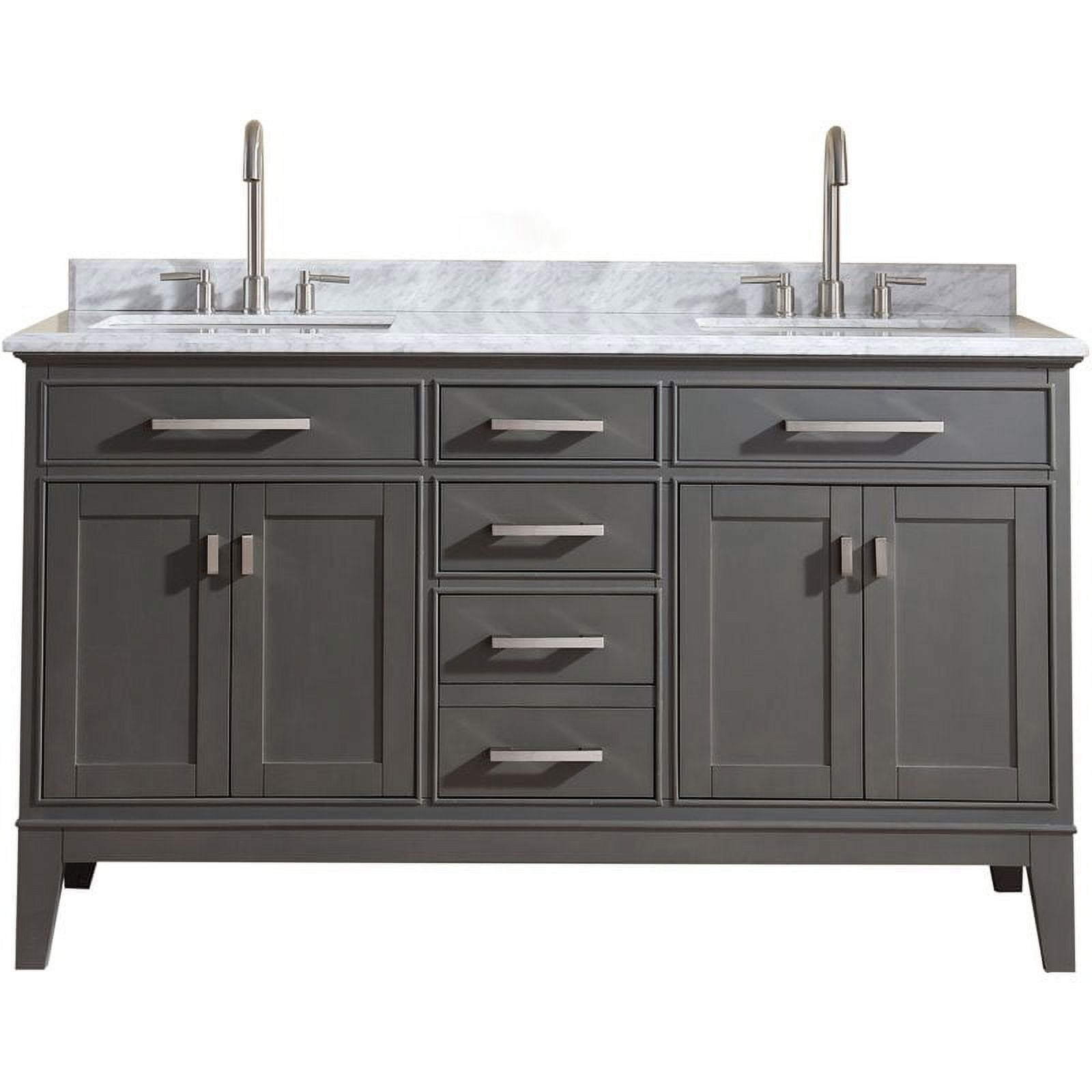 Ari Kitchen & Bath Danny 60" Solid Wood Bathroom Vanity in Maple Gray
