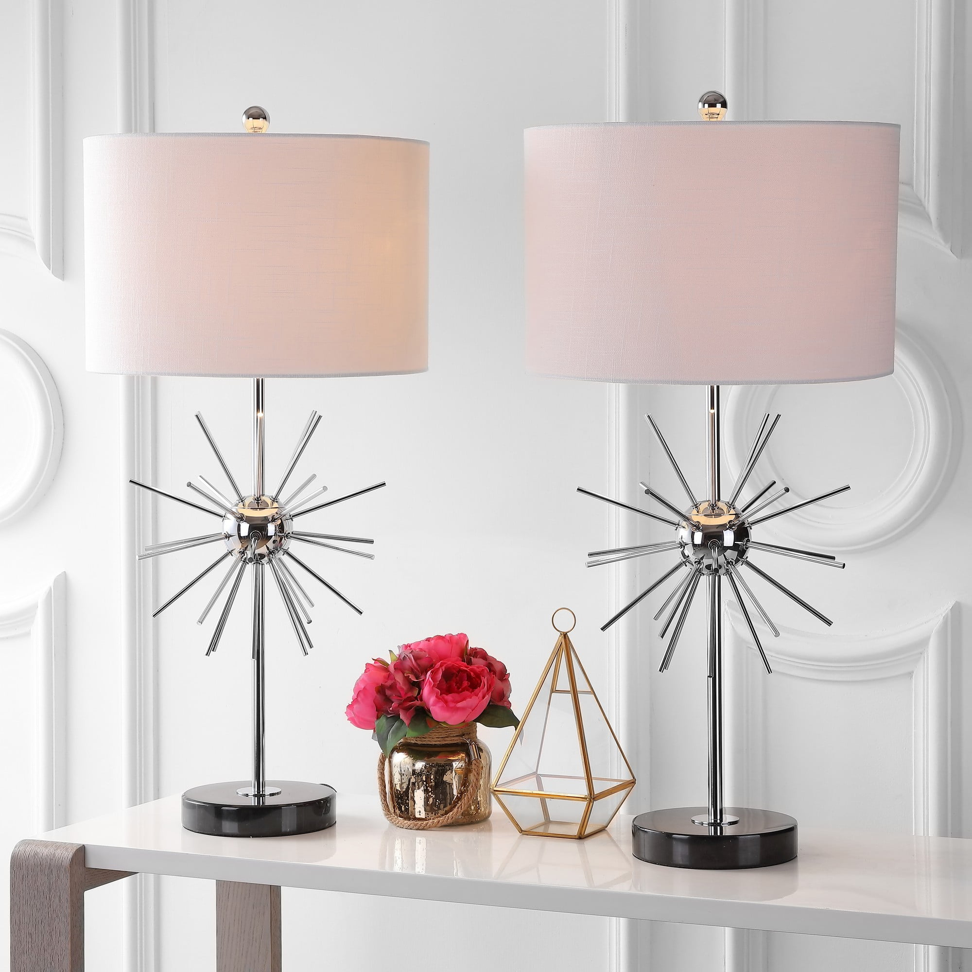 Jonathan Y Lighting Jyl2011a-Set2 Aria 1 Light 31-1/2" Tall Led Buffet Table Lamp - Chrome