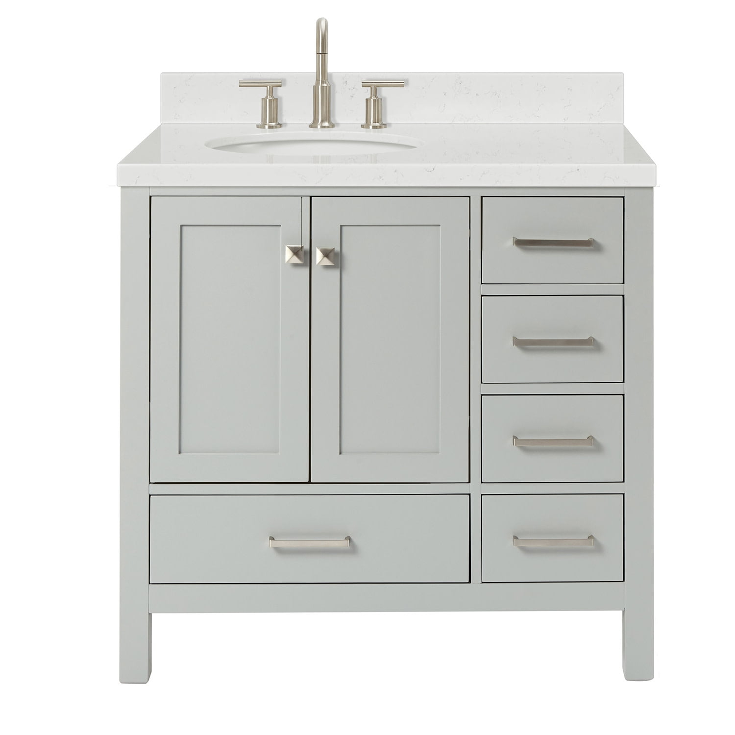 Ariel A036slcqovo Cambridge 36" Free Standing Single Basin Vanity Set - Grey