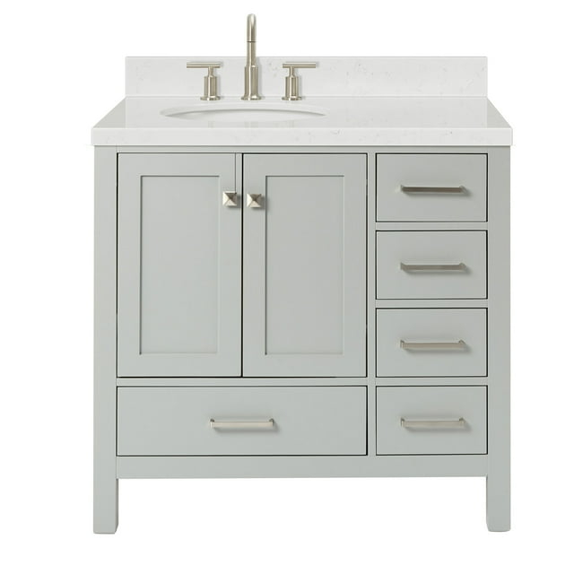Ariel A036slcqovo Cambridge 36" Free Standing Single Basin Vanity Set - Grey