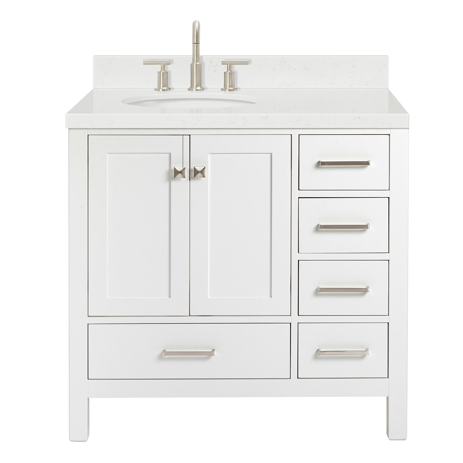 Ariel A036slcqovo Cambridge 36" Free Standing Single Basin Vanity Set - White