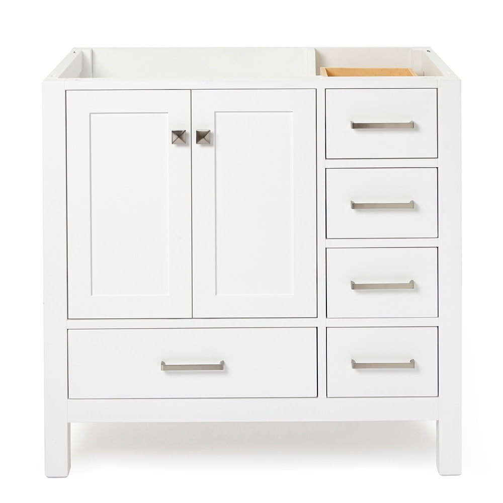 Ariel A037s-L-Bc Cambridge 36" Single Free Standing Wood Vanity Cabinet Only - White