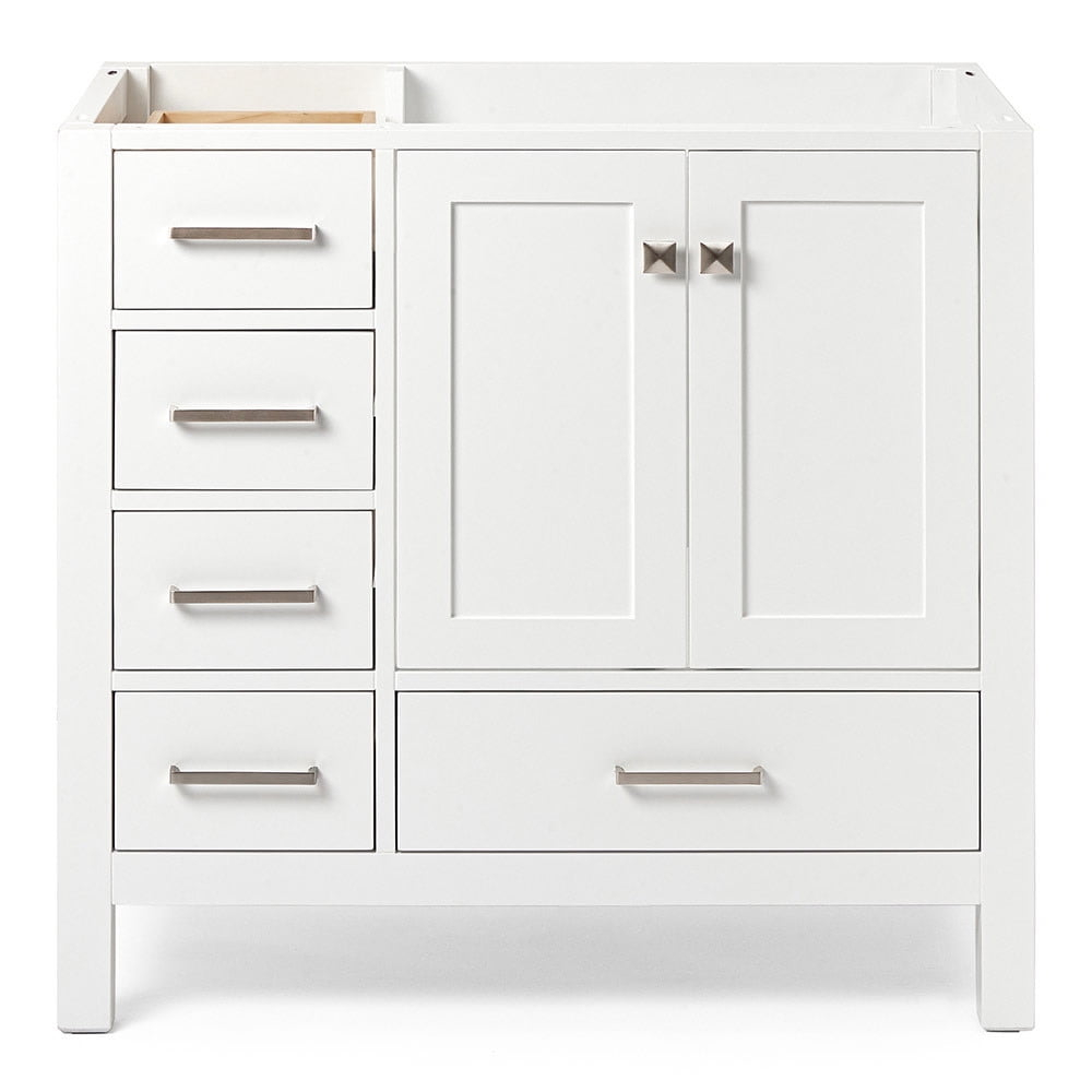 Ariel A037s-R-Bc Cambridge 36" Single Free Standing Wood Vanity Cabinet Only - White