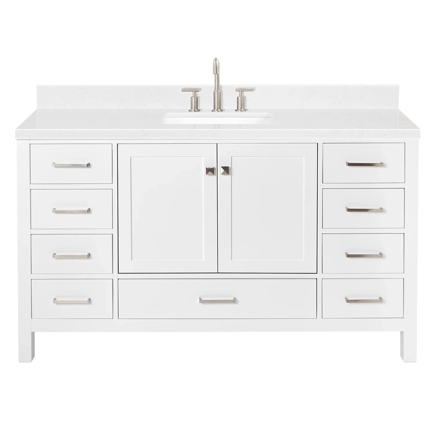 Ariel A060scqrvo Cambridge 60" Free Standing Single Basin Vanity Set - White