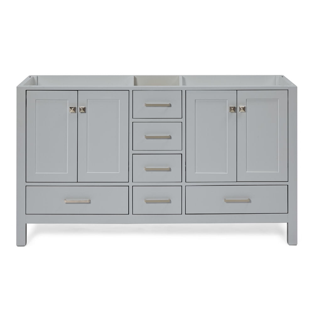 Ariel A061d-Bc Cambridge 60" Double Free Standing Vanity Cabinet Only - Grey