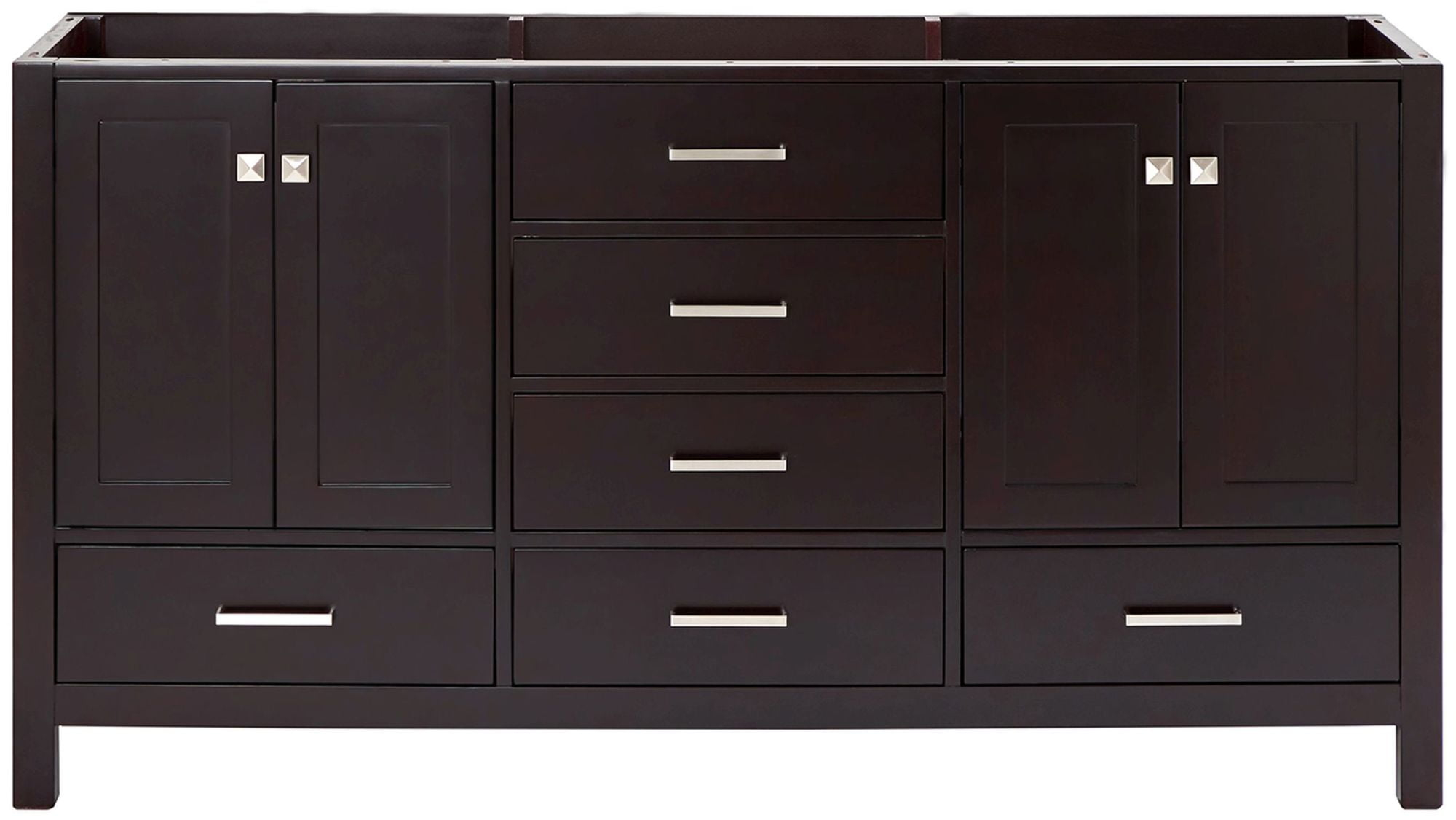 Ariel A067d-Bc Cambridge 66" Double Free Standing Vanity Cabinet Only - Brown
