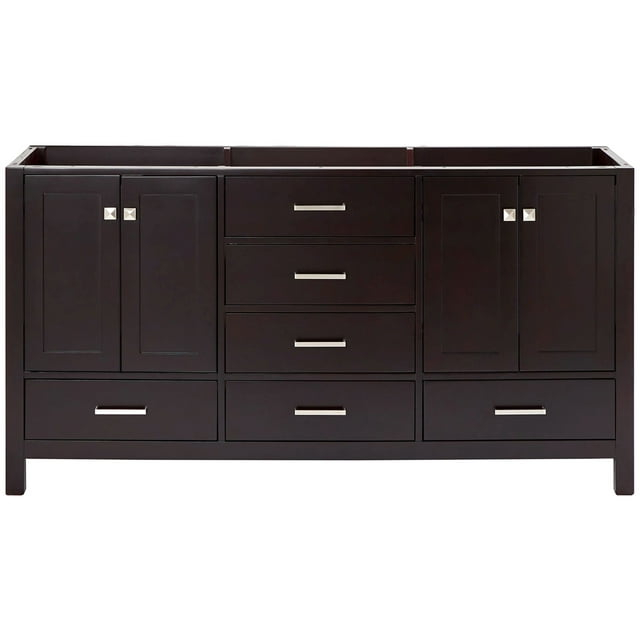Ariel A067d-Bc Cambridge 66" Double Free Standing Vanity Cabinet Only - Brown