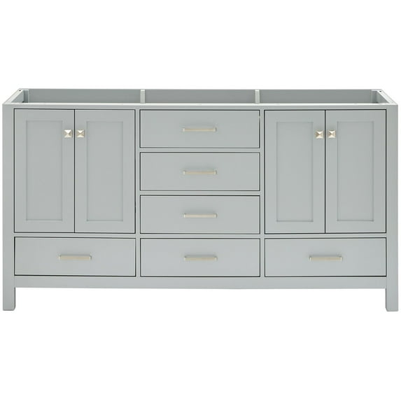 Ariel A067d-Bc Cambridge 66" Double Free Standing Vanity Cabinet Only - Grey