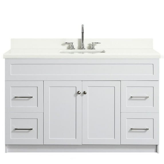 Ariel F055s-Wq-Vo Hamlet 55" Freestanding Single Basin Vanity Set - White