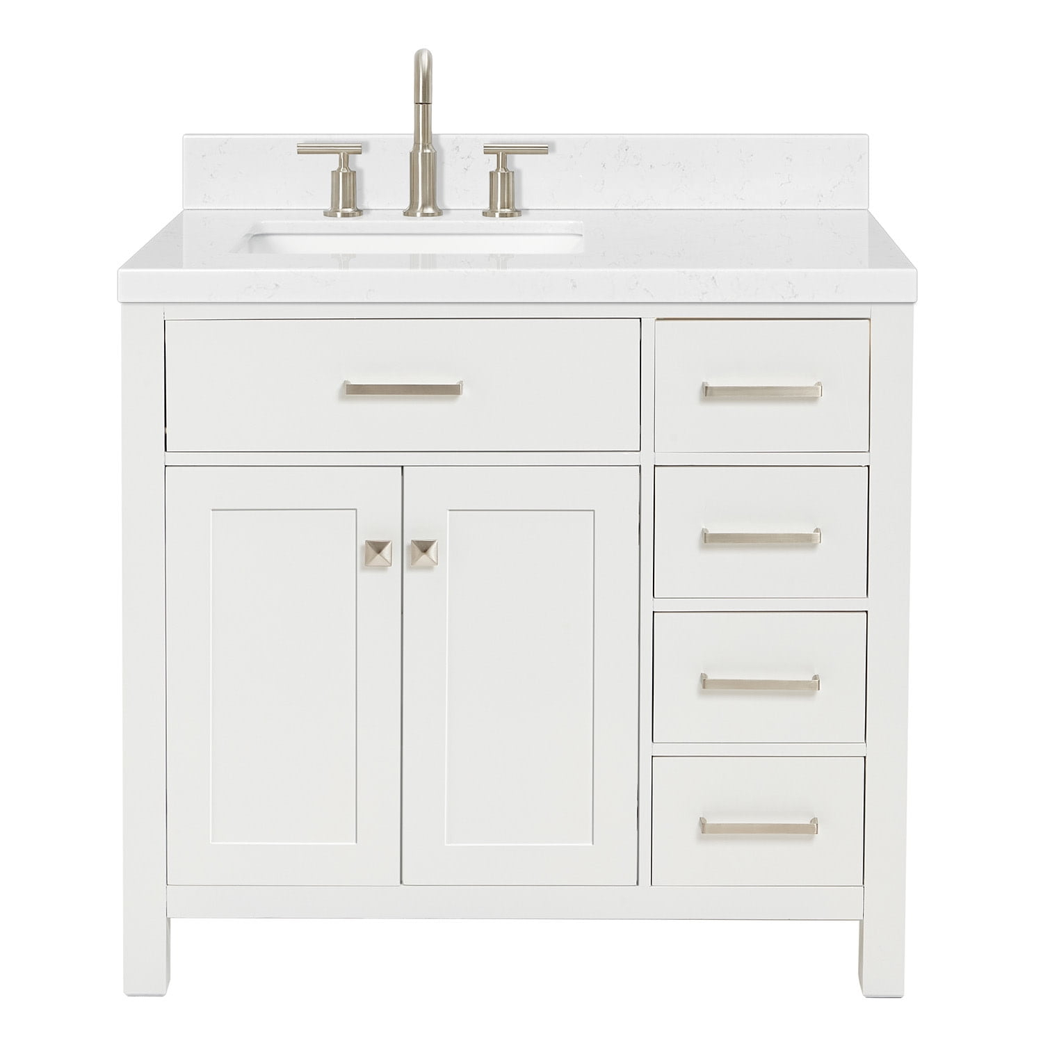 Ariel H036slcqrvo Bristol 36" Free Standing Single Basin Vanity Set - White