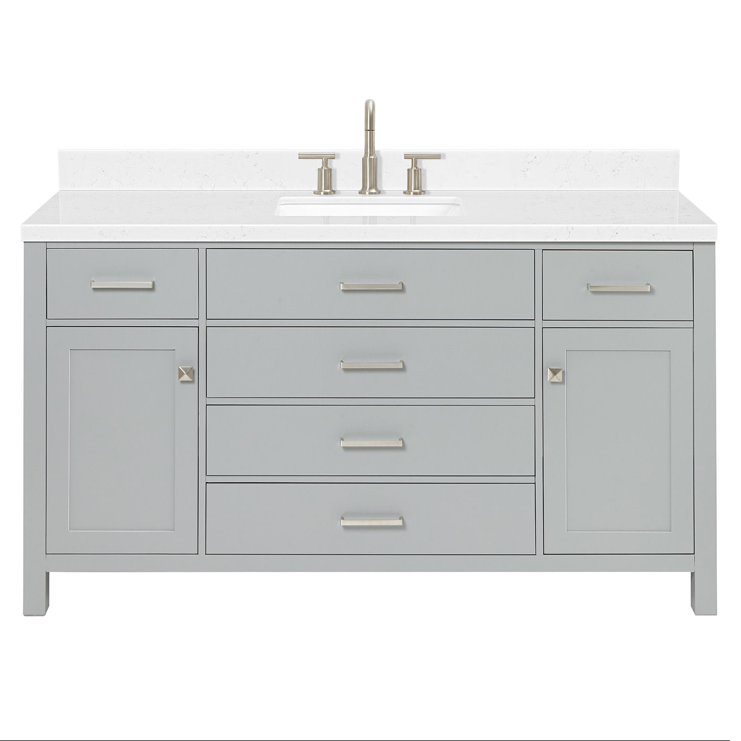 Ariel H060scqrvo Bristol 60" Free Standing Single Basin Vanity Set - Grey