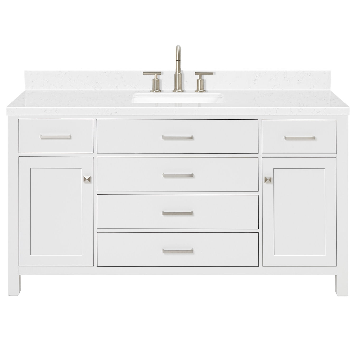 Ariel H060scqrvo Bristol 60" Free Standing Single Basin Vanity Set - White