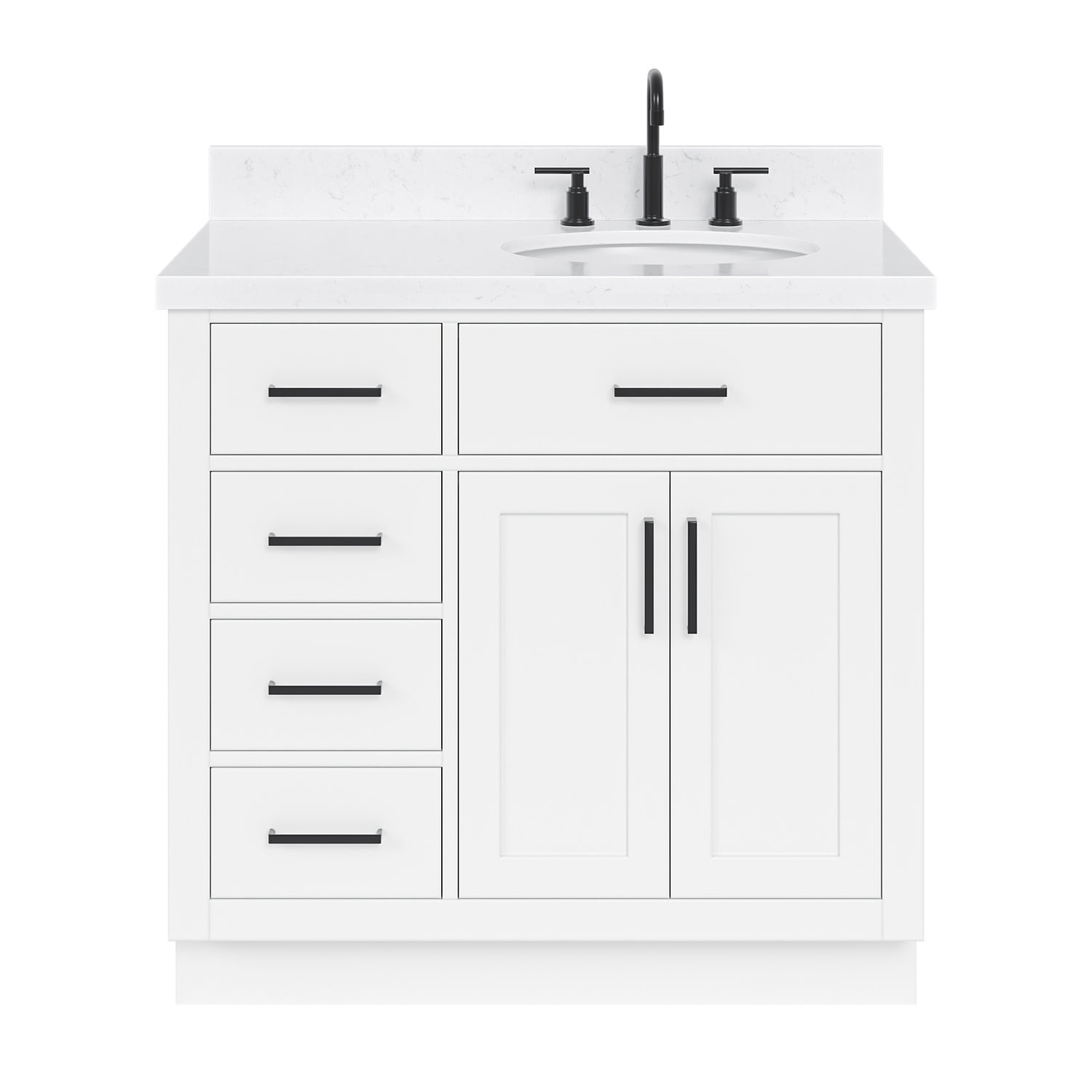 Ariel T036srcqovo Hepburn 36" Free Standing Single Basin Vanity Set - White