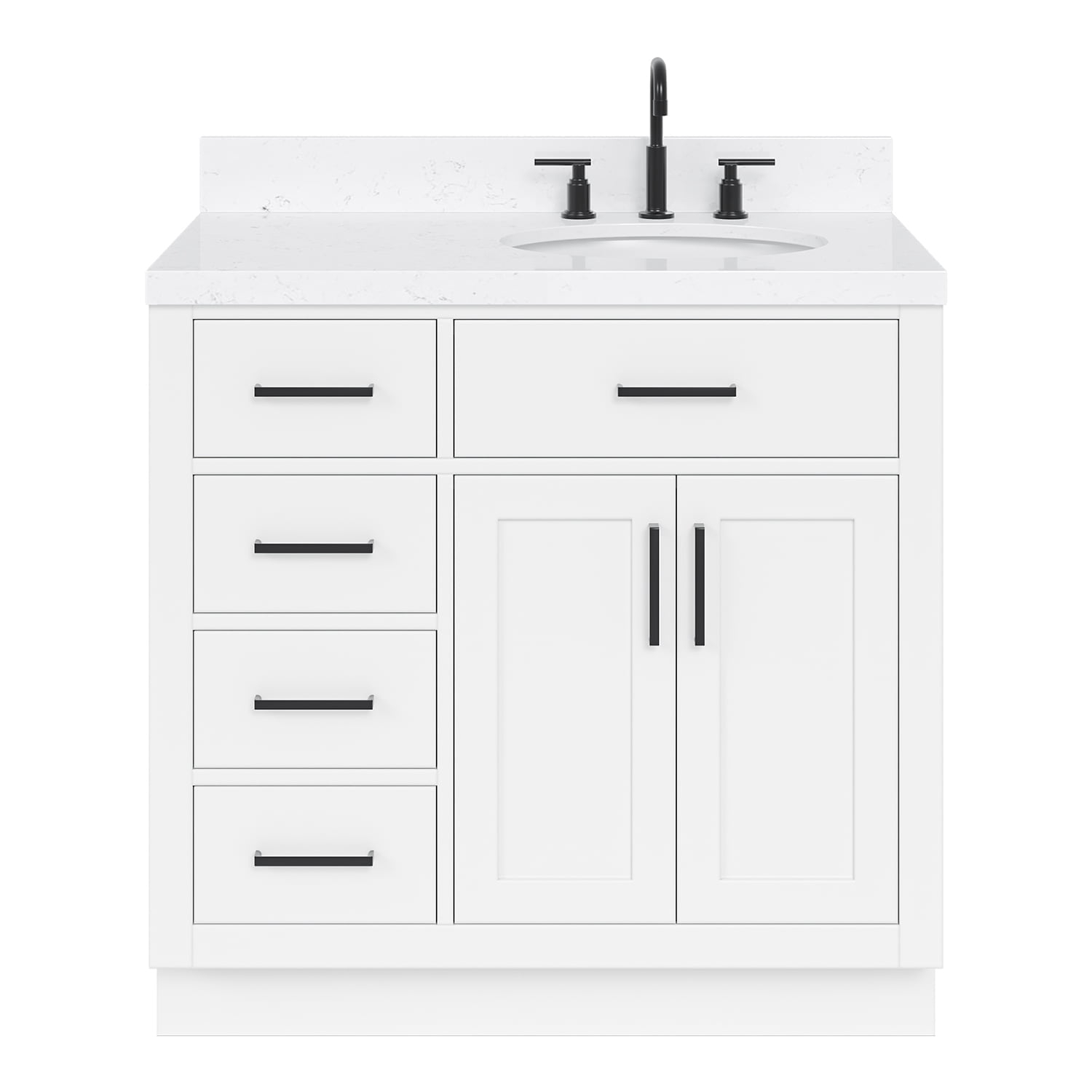 Ariel T036srcqovo Hepburn 36" Free Standing Single Basin Vanity Set - White
