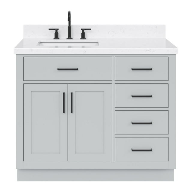 Ariel T042slcqrvo Hepburn 42" Free Standing Single Basin Vanity Set - Grey