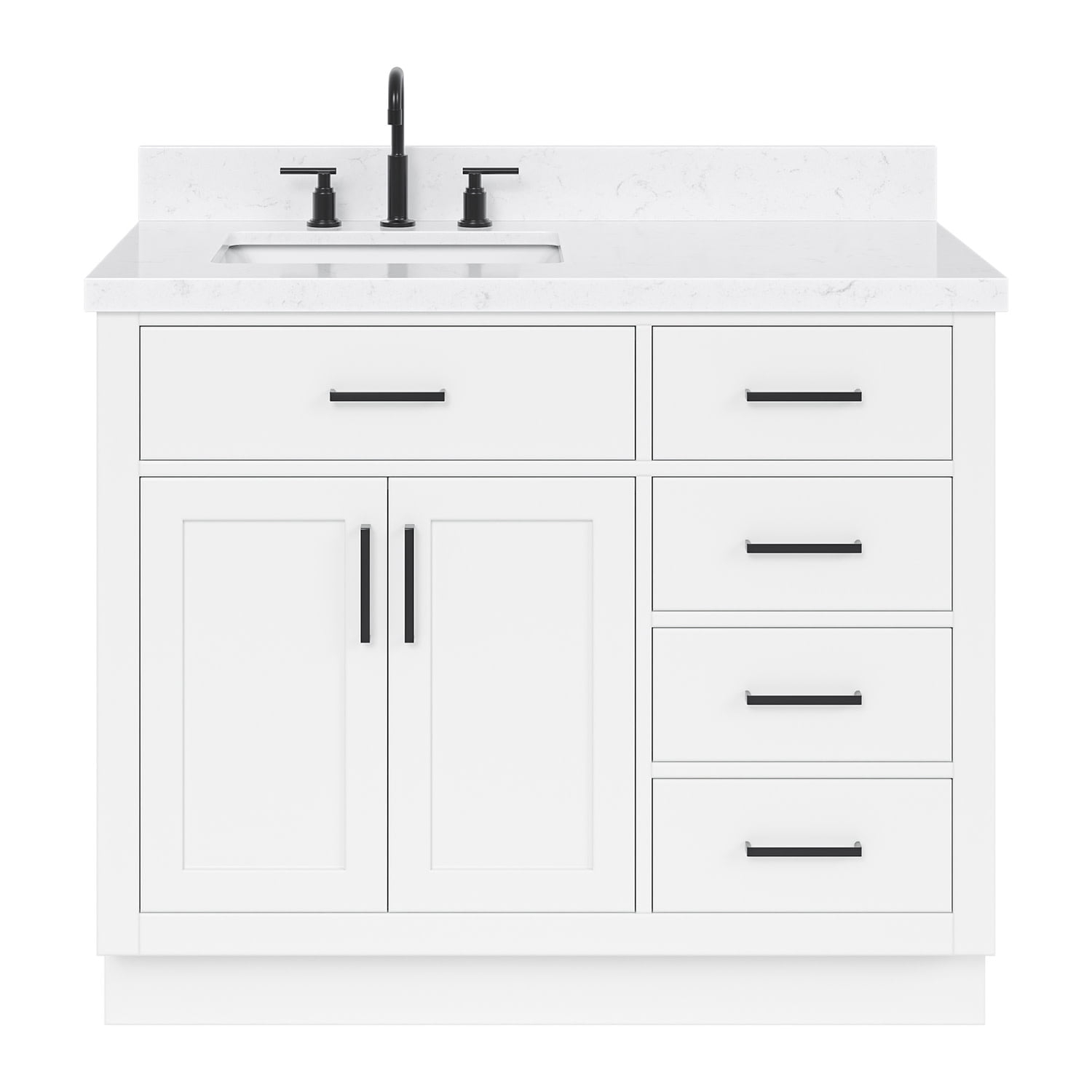 Ariel T042slcqrvo Hepburn 42" Free Standing Single Basin Vanity Set - White