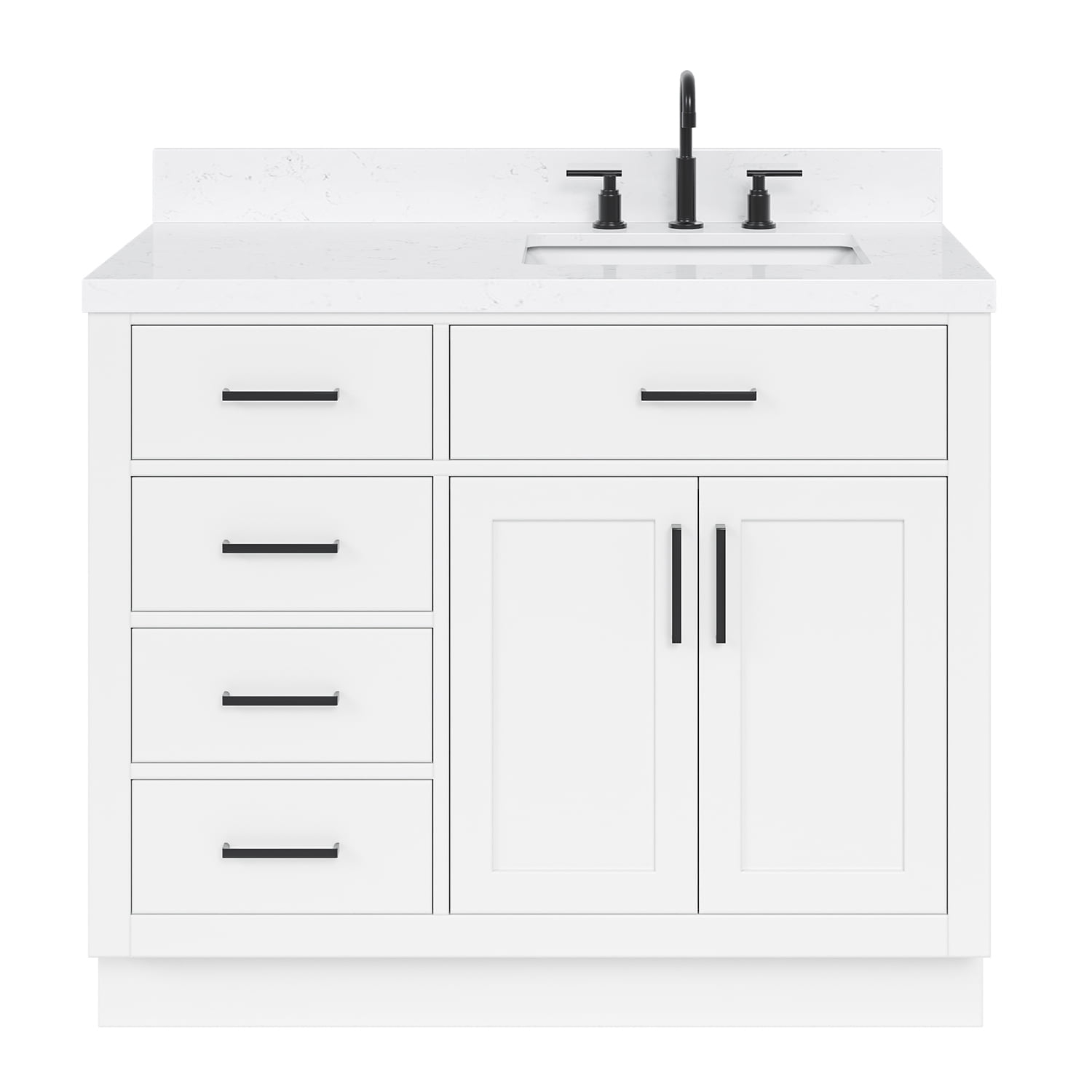 Ariel T042srcqrvo Hepburn 42" Free Standing Single Basin Vanity Set - White