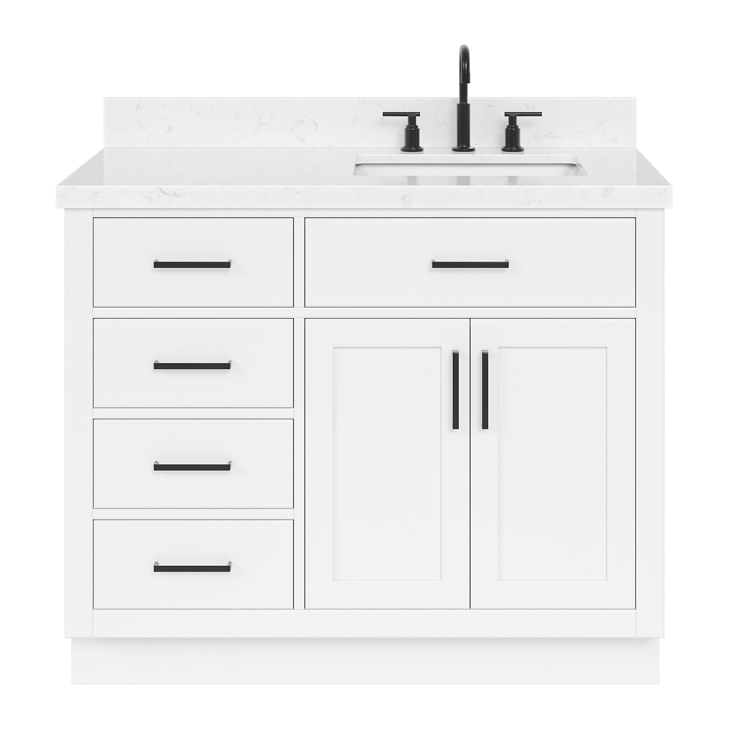 Ariel T042srcqrvo Hepburn 42" Free Standing Single Basin Vanity Set - White