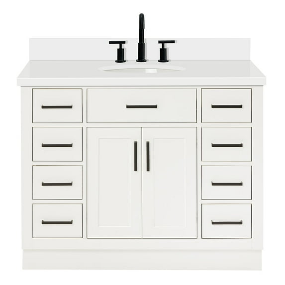 Ariel T043swqovo Hepburn 43" Free Standing Single Basin Vanity Set - White