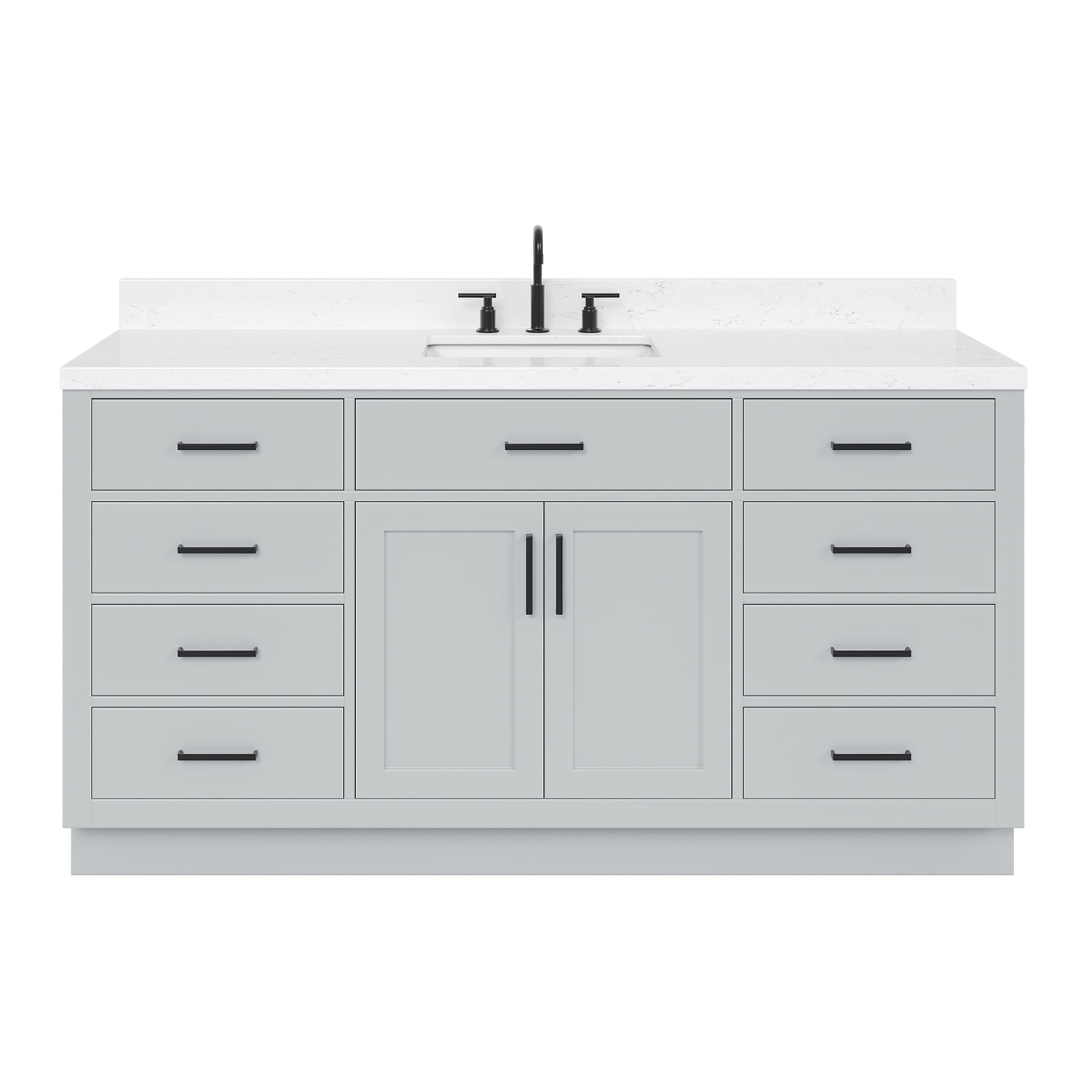 Ariel T066scqrvo Hepburn 66" Free Standing Single Basin Vanity Set - Grey