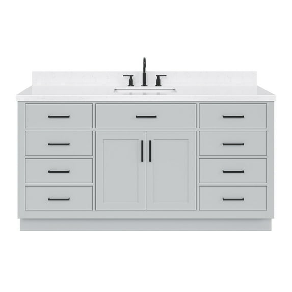 Ariel T066scqrvo Hepburn 66" Free Standing Single Basin Vanity Set - Grey
