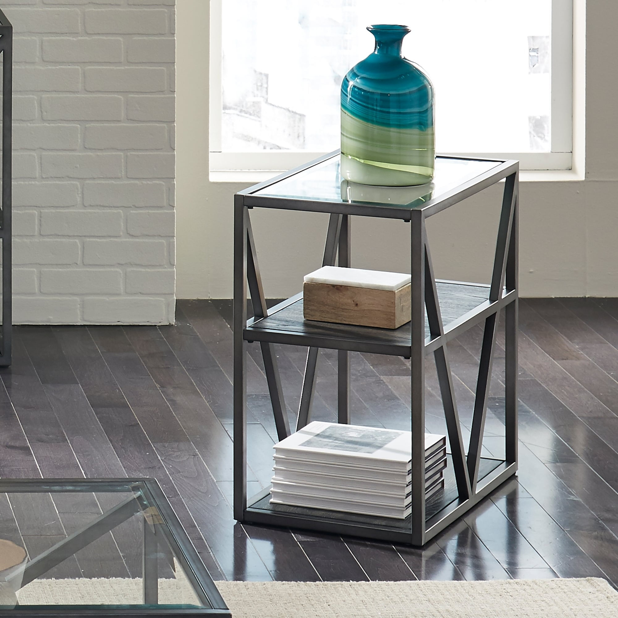 Arista Medium Gray Metal Chair Side Table