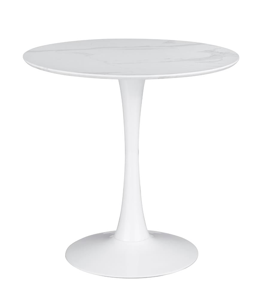 Coaster Company 30" Wooden Round Outdoor Bistro Table with Table, White