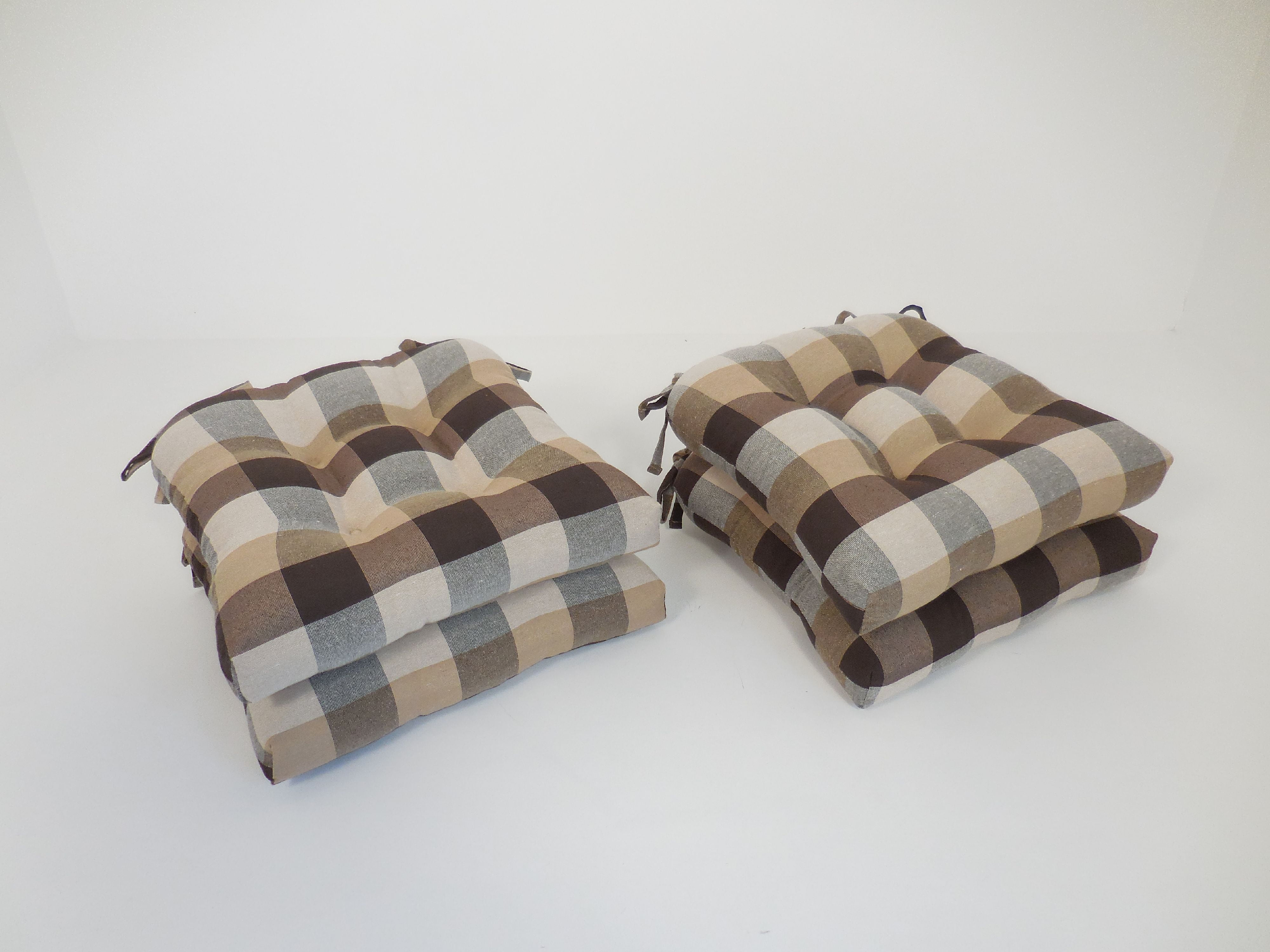 Arlee 16 x 16 in. Buffalo Check Woven Plaid Chair Pad - Set of 4