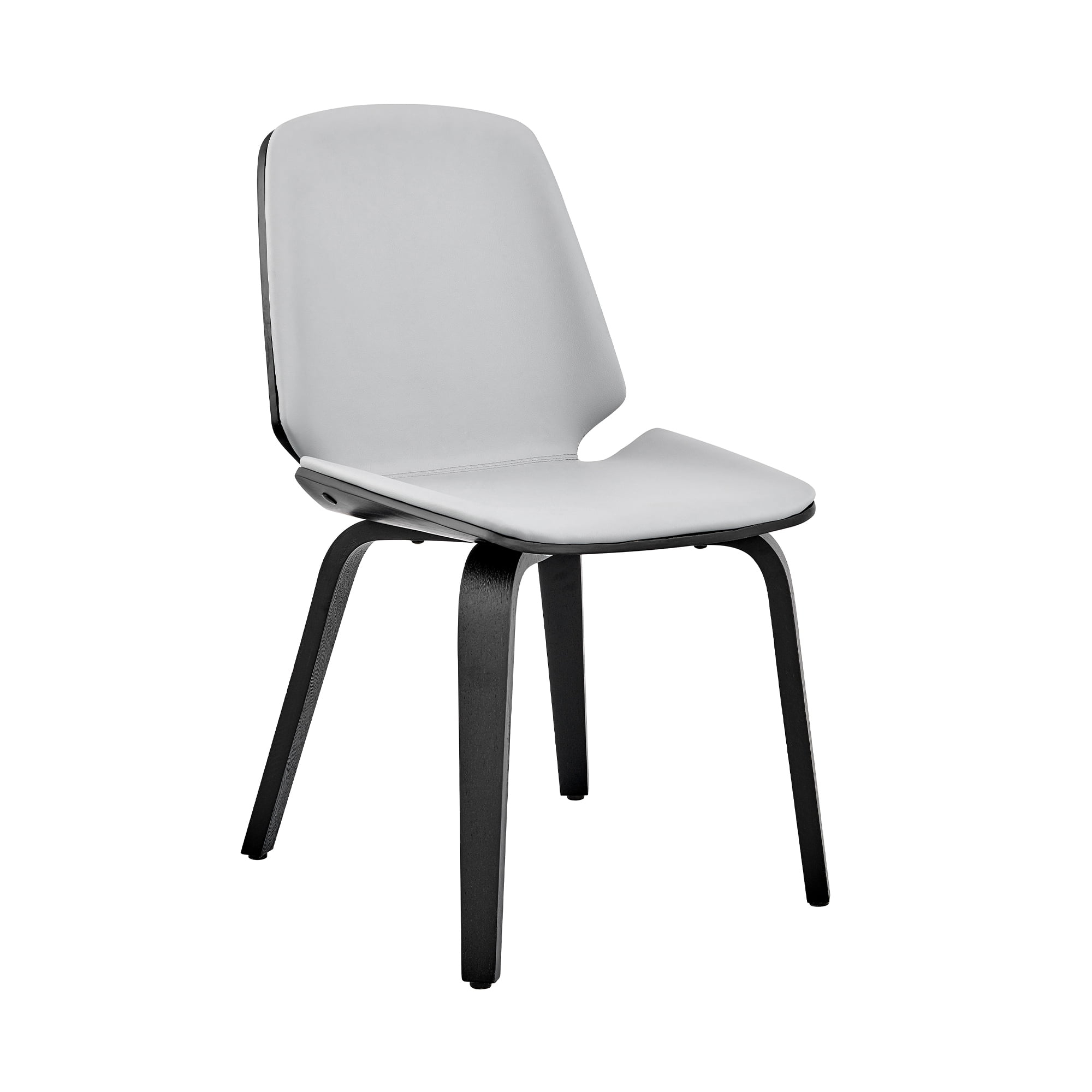 Armen Living Brinley 18" Faux Leather Dining Room Accent Chair in Gray/Black
