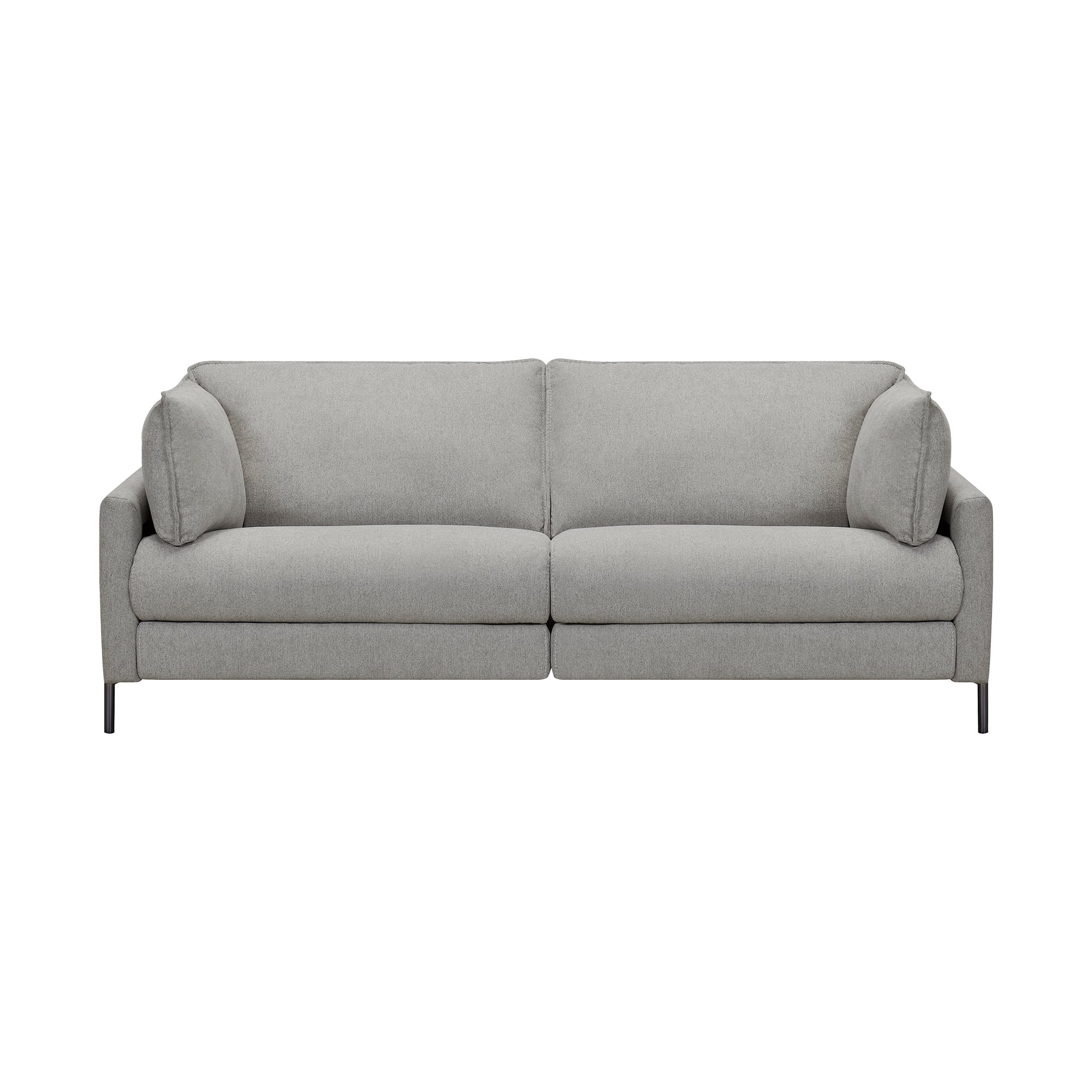 Armen Living Juliett 80" Modern Fabric Reclining Sofa in Gray