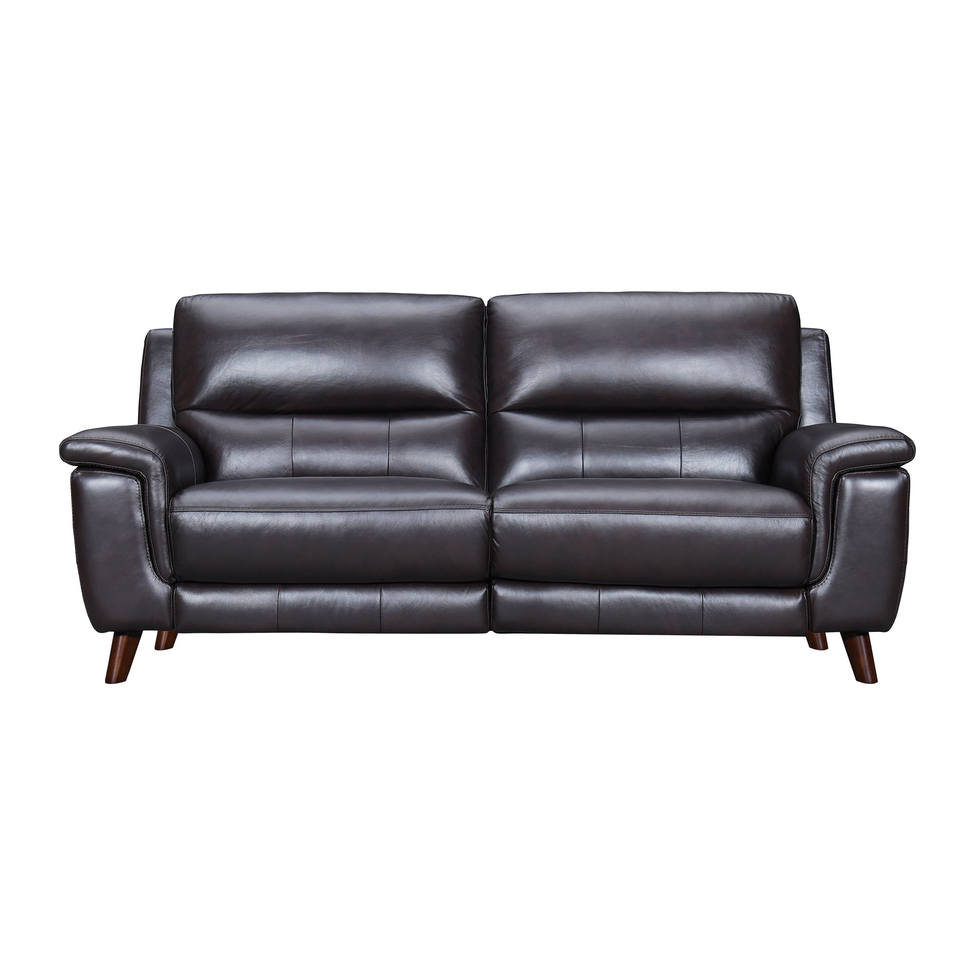 Armen Living Lizette 78" Leather Power Recliner Sofa with USB in Brown