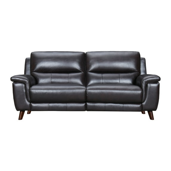 Armen Living Lizette 78" Leather Power Recliner Sofa with USB in Brown