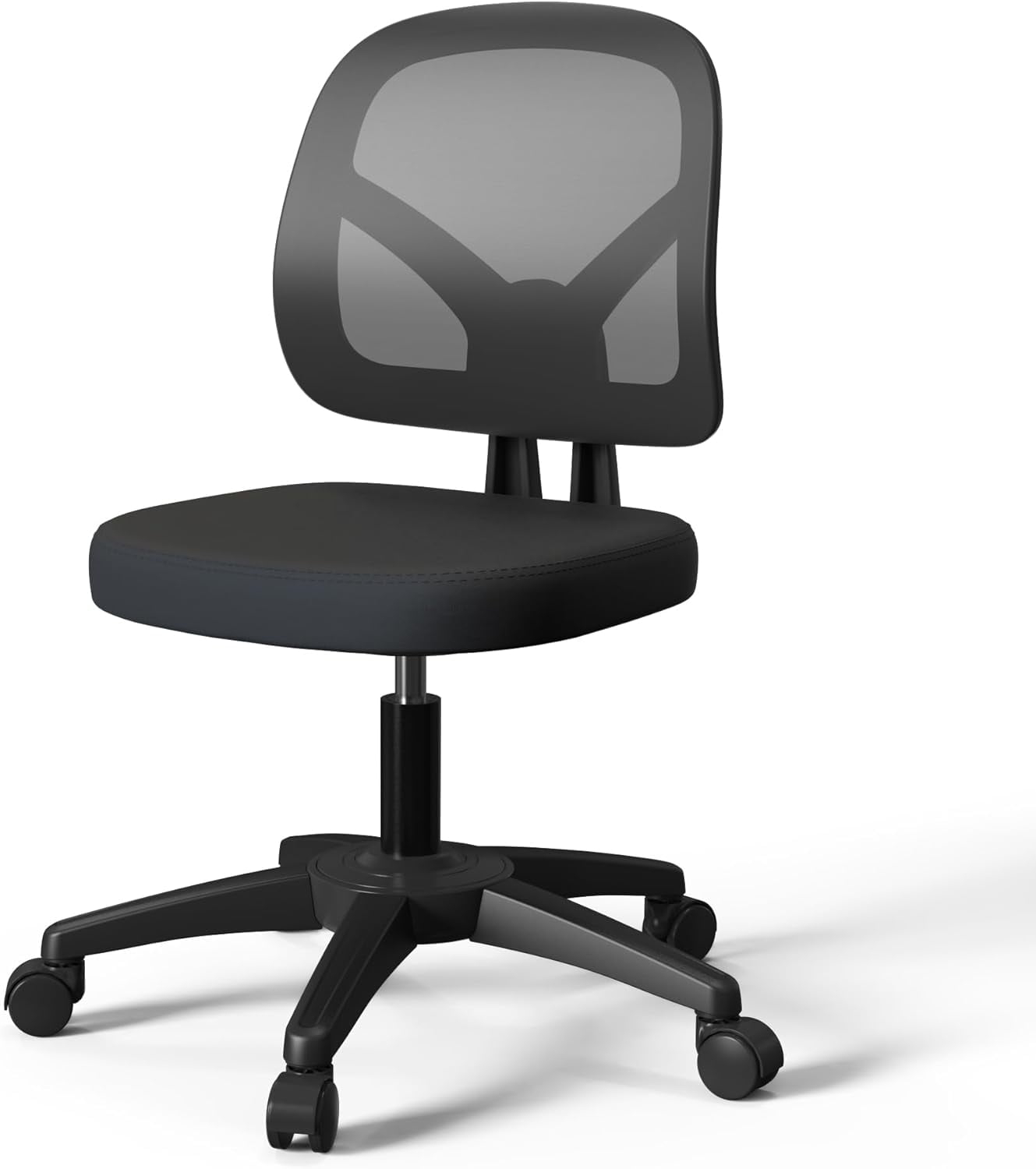 Mesh Office Chair Ergonomic Small Desk Chair No Arms Black Swivel Computer Chair with Wheels Task Chair for Small Spaces Mid Back Home Office Chair for Adults and Kids