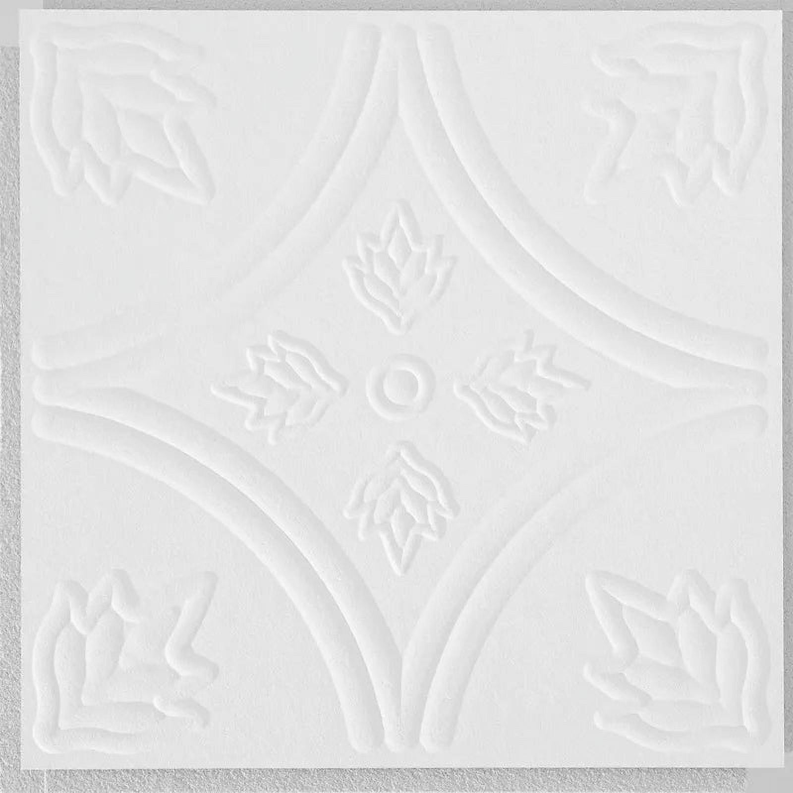 Armstrong 1x1 Circles Acoustic Ceiling Tiles for Surface Mounting, Glue Up, 40-tiles per pack, White