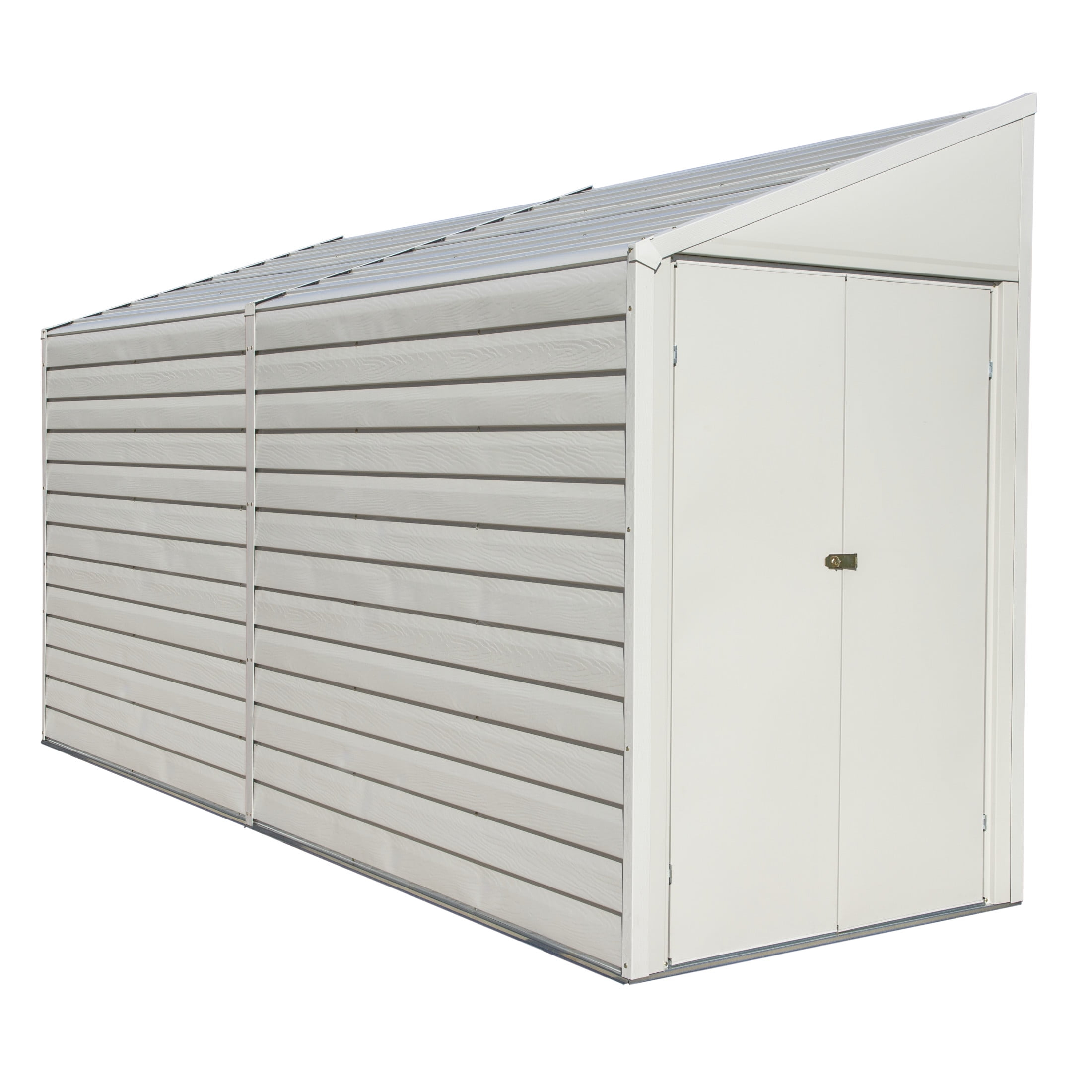 Yardsaver® 4 x 10 ft Steel Storage Shed Pent Roof Eggshell
