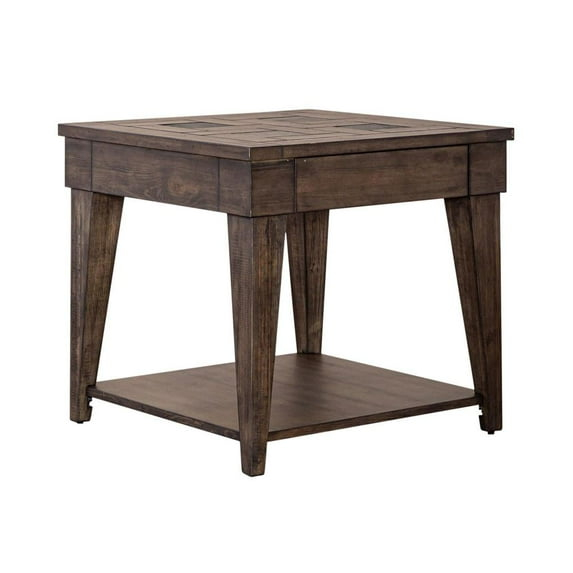 Arrowcreek Square End Table in Weathered Stone